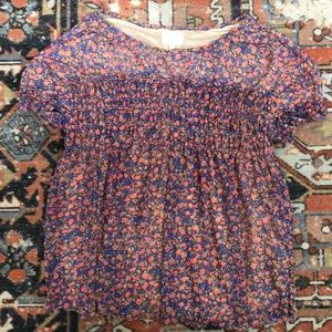 Deletta Smocked Babydoll Peplum Top from Anthro 🤩